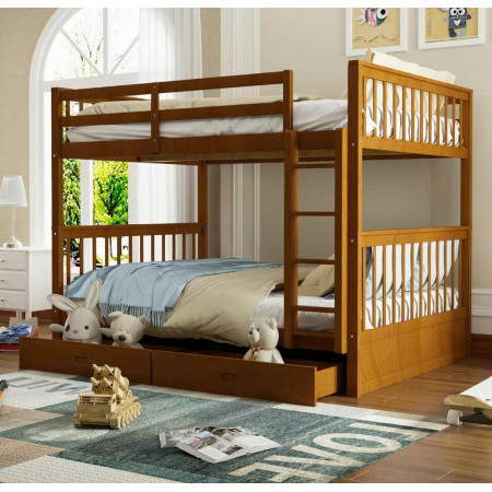 012 Honey : Giường 2 Tầng + Hộc Kéo - 1m / 1m